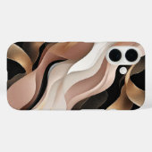 Abstrakte Wavy Patterns mit elegantem Gold Case-Mate iPhone Hülle (Rückseite (Horizontal))