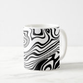 Abstrakte Wavy Strip Coffee Tasse (VorderseiteRechts)