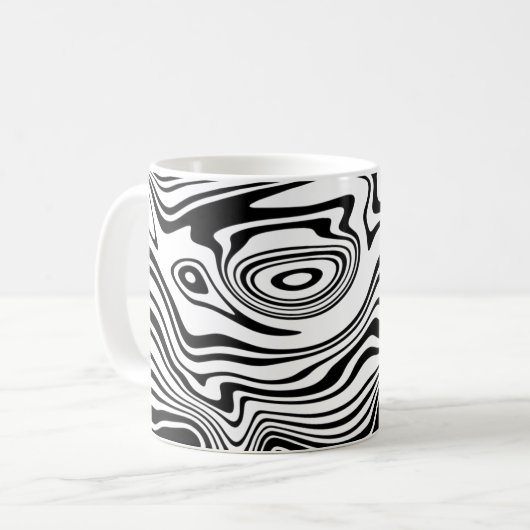 Abstrakte Wavy Strip Coffee Tasse (Vorderseite Links)