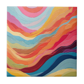 Abstrakte Wavy Stripes Fliese
