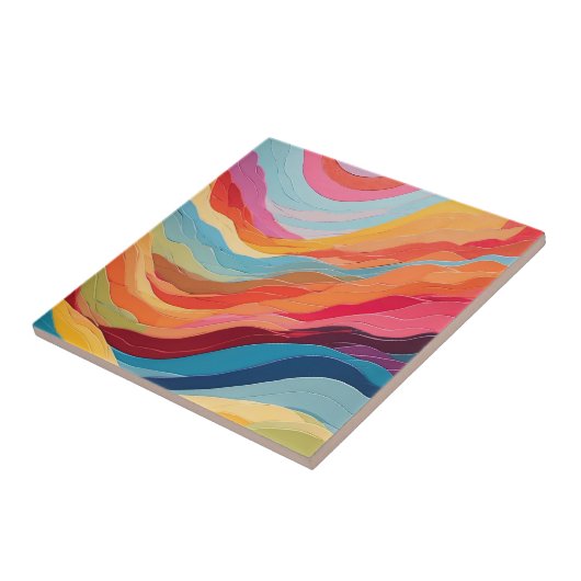 Abstrakte Wavy Stripes Fliese (Seite)