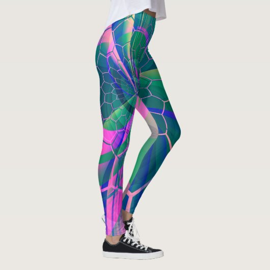 Abstrakte Webfarbgeometrie Leggings (Rechts)