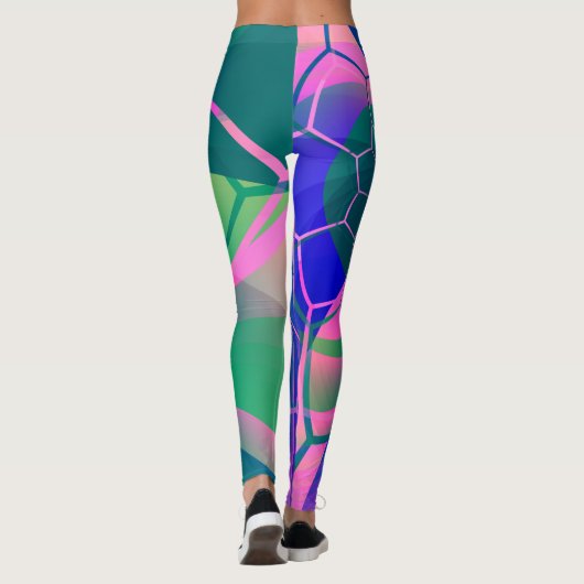 Abstrakte Webfarbgeometrie Leggings (Rückseite)