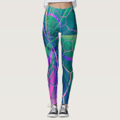 Abstrakte Webfarbgeometrie Leggings (Vorderseite)