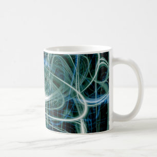 Abstrakte Wege mit grünem Licht Kaffeetasse
