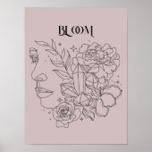 Abstrakte weibliche Linie Kunst, erdig Tones Poste Poster (Vorne)