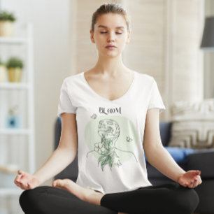 Abstrakte weibliche Linie Kunst, erdige Töne T-Shirt