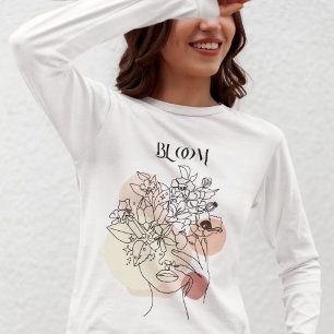 Abstrakte weibliche Linie Kunst, erdige Töne T-Shirt