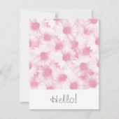 Abstrakte, weich rosa Daisy-Musterkarte Karte (Vorderseite)