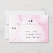 *~* Abstrakte weiche Rosa Hochzeit RSVP Beilage (Vorderseite)