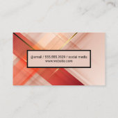 Abstrakte, weiche Rosa- und Goldlinien Visitenkarte (Rückseite)