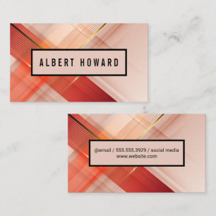 Abstrakte, weiche Rosa- und Goldlinien Visitenkarte