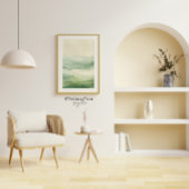 Abstrakte Weiden Grün & Beige Berge Druck 3 von 3 Poster