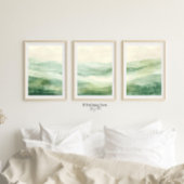 Abstrakte Weiden Grün & Beige Berge Druck 3 von 3 Poster