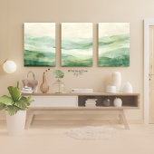 Abstrakte Weiden Grün & Beige Berge Print 1 von 3 Poster