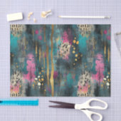 Abstrakte Weihnachten aquamarine Leopardenmuster Seidenpapier (Handwerk)