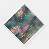 Abstrakte Weihnachten aquamarine Leopardenmuster Serviette (Ecke)