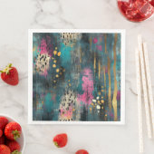 Abstrakte Weihnachten aquamarine Leopardenmuster Serviette (Beispiel)