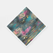 Abstrakte Weihnachten aquamarine Leopardenmuster Serviette (Ecke)