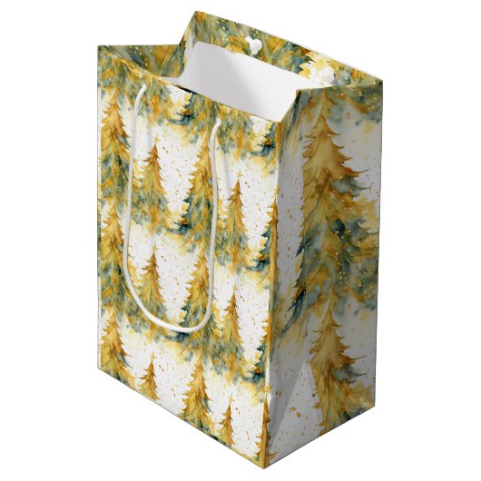 Abstrakte Weihnachten Mittlere Geschenktüte (Vorderseite Schrägansicht)