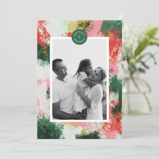 Abstrakte Weihnachts-Weihnachtskarte Feiertagskarte (Stehend Vorderseite)