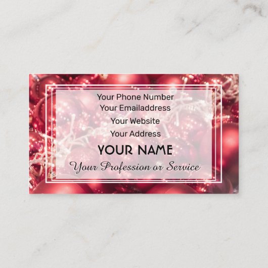 Abstrakte Weihnachtsbällchen aus Shinzon Visitenkarte (Rückseite)