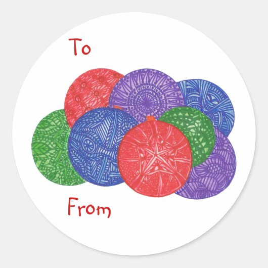 Abstrakte Weihnachtsbällchen bis zu Ferienaufklebe Runder Aufkleber (Vorderseite)