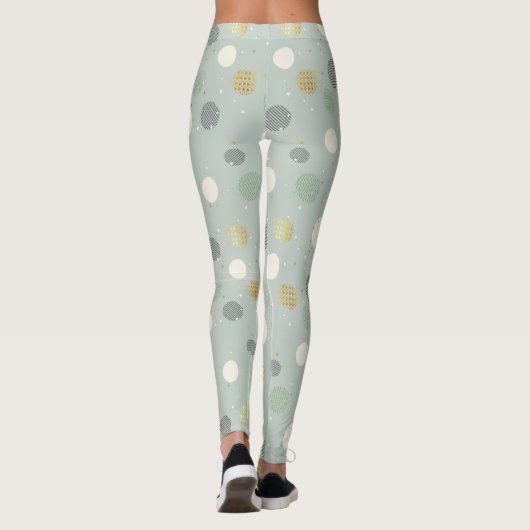 Abstrakte Weihnachtsbälle Nahtloses Muster Leggings (Rückseite)