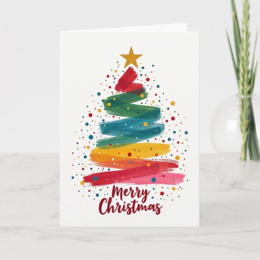 Abstrakte Weihnachtsbaum-Kunstkarte Karte (Vorderseite)