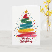 Abstrakte Weihnachtsbaum-Kunstkarte Karte (Gelbe Blume)
