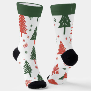 Abstrakte Weihnachtsbaum-Socken mit Namen Socken