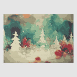 Abstrakte Weihnachtsbäume 9 Aquarellen Seidenpapier