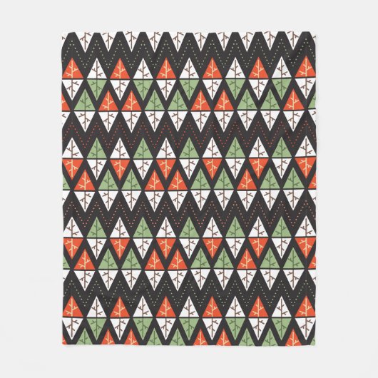 Abstrakte Weihnachtsbäume: geometrischer Feiertag Fleecedecke (Vorderseite)