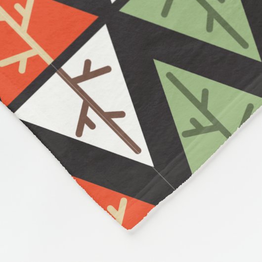 Abstrakte Weihnachtsbäume: geometrischer Feiertag Fleecedecke (Ecke)