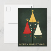 Abstrakte Weihnachtsbäume Postkarte (Vorne/Hinten)