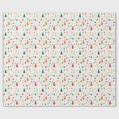 Abstrakte Weihnachtsbäume skandinavisches Muster Geschenkpapier (Flach)