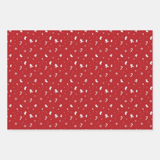 Abstrakte Weihnachtsbäume skandinavisches Muster Geschenkpapier Set (Vorderseite 2)