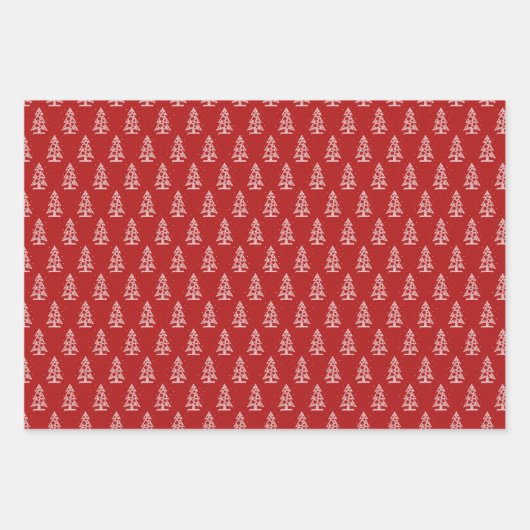Abstrakte Weihnachtsbaumen auf Rot und Grün Geschenkpapier Set (Vorderseite 3)