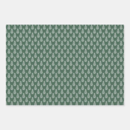 Abstrakte Weihnachtsbaumen auf Rot und Grün Geschenkpapier Set (Vorderseite 2)