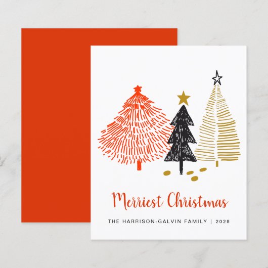 Abstrakte Weihnachtsbaumen Budget-Weihnachtskarte (Vorne/Hinten)