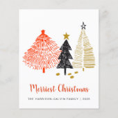 Abstrakte Weihnachtsbaumen Budget-Weihnachtskarte (Vorderseite)
