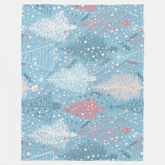 Abstrakte Weihnachtsbaumen Muster 2 Fleecedecke (Vorderseite)