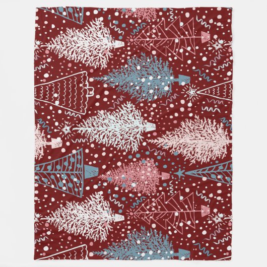 Abstrakte Weihnachtsbaumen Muster 3 Fleece Blanket (Vorderseite)