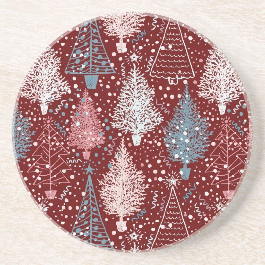 Abstrakte Weihnachtsbaumen Muster 3 Getränkeuntersetzer (Vorne)