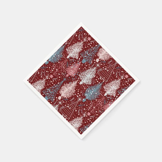 Abstrakte Weihnachtsbaumen Muster 3 Serviette (Ecke)