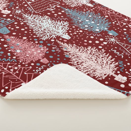 Abstrakte Weihnachtsbaumen Muster 3 Sherpadecke (3/4)