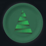 Abstrakte Weihnachtsbaumfeier Pappteller<br><div class="desc">Stilvolle,  moderne abstrakte Weihnachtsbaume auf grünem Hintergrund,  lustige Teller für Ihre Weihnachtsfeier. PASSENDE Artikel in unserem Geschäft.</div>