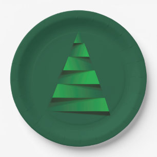 Abstrakte Weihnachtsbaumfeier Pappteller