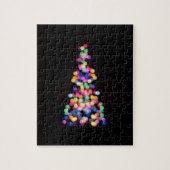 Abstrakte Weihnachtsbaumleuchten auf Solid Black Puzzle (Vertikal)