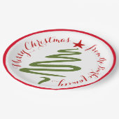 Abstrakte Weihnachtsbaumplatte Pappteller (Schrägansicht)